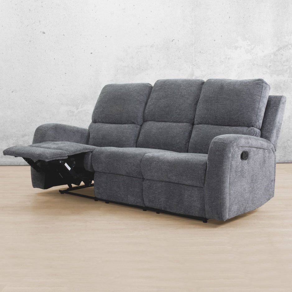 Orlando 3 Seater Fabric Recliner  Mountain Grey  