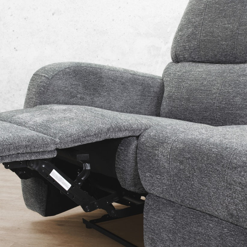 Orlando 3 Seater Fabric Recliner  Mountain Grey  
