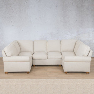 Salisbury Fabric U-Sofa Sectional Fabric Sectional Leather Gallery Oyster 