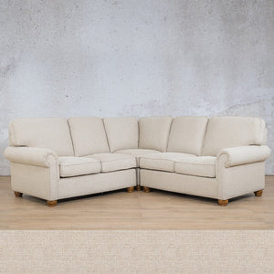 Salisbury Fabric L-Sectional 5 Seater Fabric Sectional Leather Gallery Oyster 