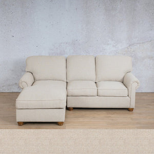 Salisbury Fabric Sofa Chaise Sectional - LHF Fabric Corner Suite Leather Gallery Oyster 
