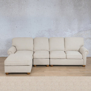 Salisbury Fabric Sofa Chaise Modular Sectional - LHF Fabric Corner Suite Leather Gallery Oyster 