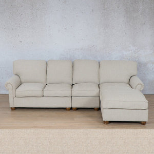 Salisbury Fabric Sofa Chaise Modular Sectional - RHF Fabric Corner Suite Leather Gallery Oyster 