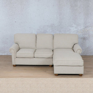 Salisbury Fabric Sofa Chaise Sectional - RHF Fabric Corner Suite Leather Gallery Oyster 