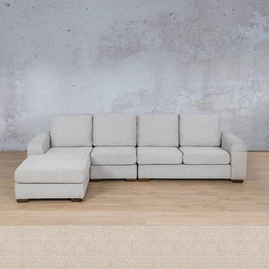 Stanford Fabric Modular Sofa Chaise - LHF Fabric Sectional Leather Gallery Oyster 