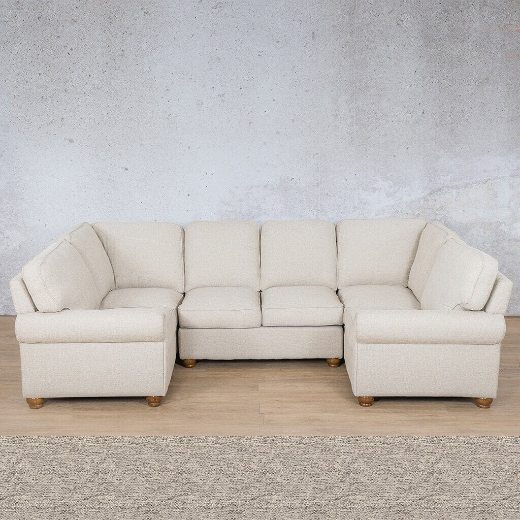 Salisbury Fabric U-Sofa Sectional Fabric Sectional Leather Gallery Pebble 