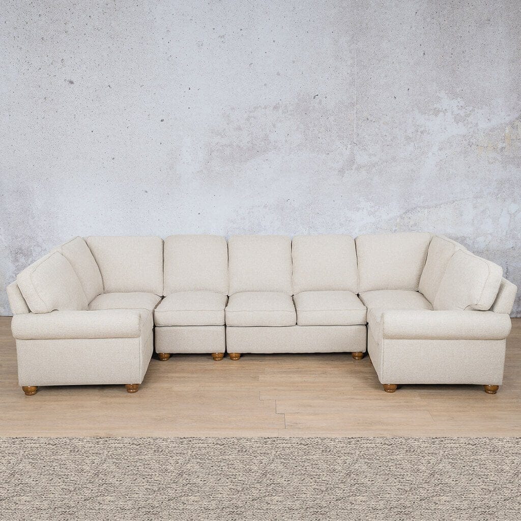 Salisbury Fabric Modular U-Sofa Sectional Sofa Fabric Sectional Leather Gallery Pebble 