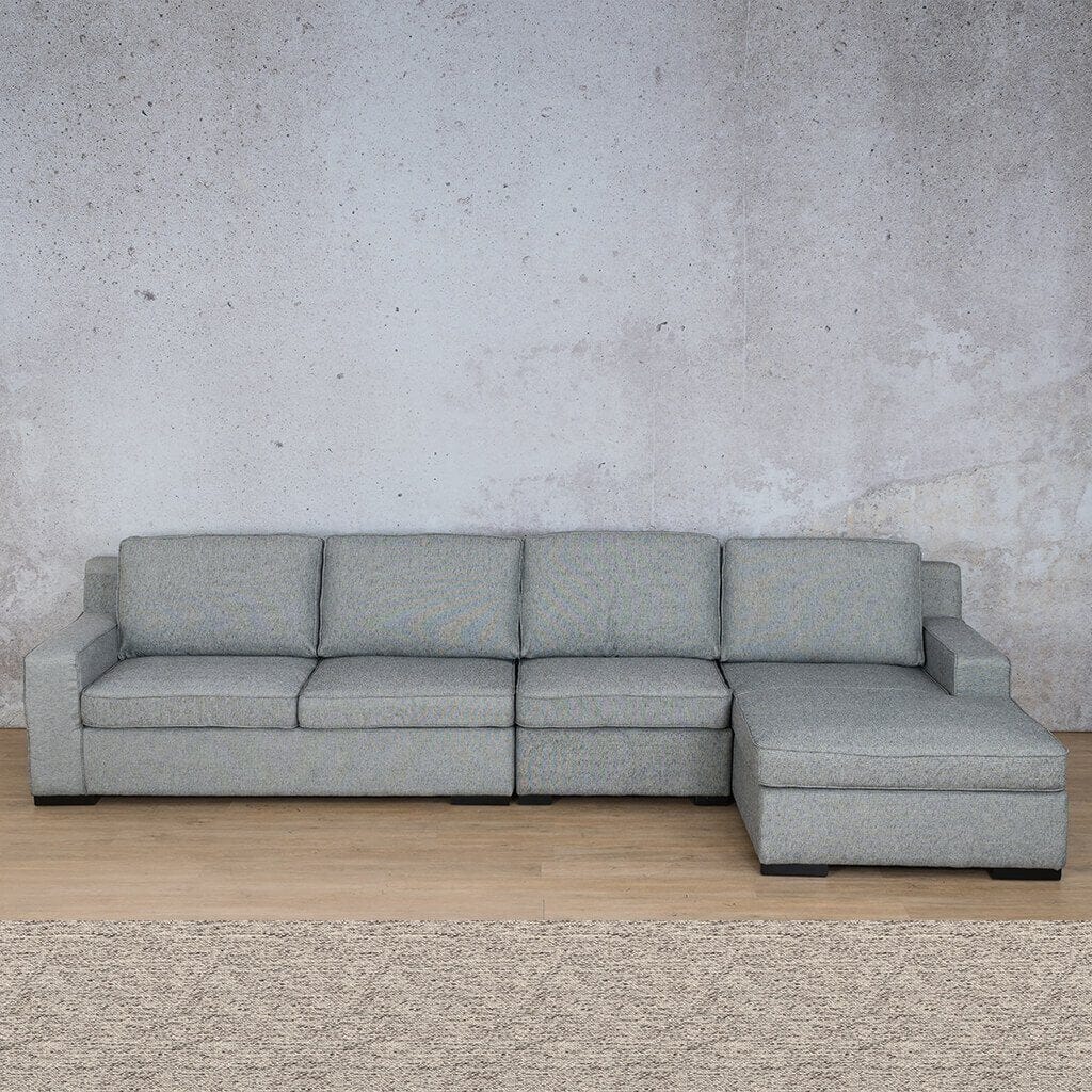 Rome Fabric Sofa Chaise Modular Sectional - RHF Fabric Corner Suite Leather Gallery Pebble 