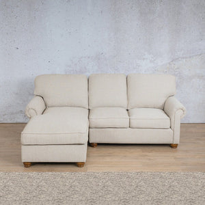 Salisbury Fabric Sofa Chaise Sectional - LHF Fabric Corner Suite Leather Gallery Pebble 