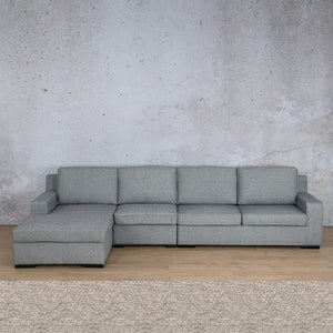 Rome Fabric Sofa Chaise Modular Sectional - LHF Fabric Corner Suite Leather Gallery Pebble 