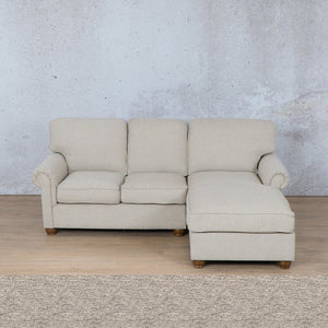 Salisbury Fabric Sofa Chaise Sectional - RHF Fabric Corner Suite Leather Gallery Pebble 
