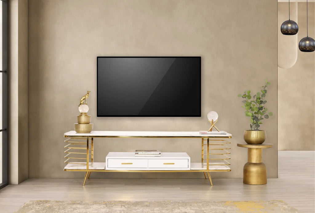 Create a chic, organised space with the Alba Plasma Unit’s stylish storage solution.
