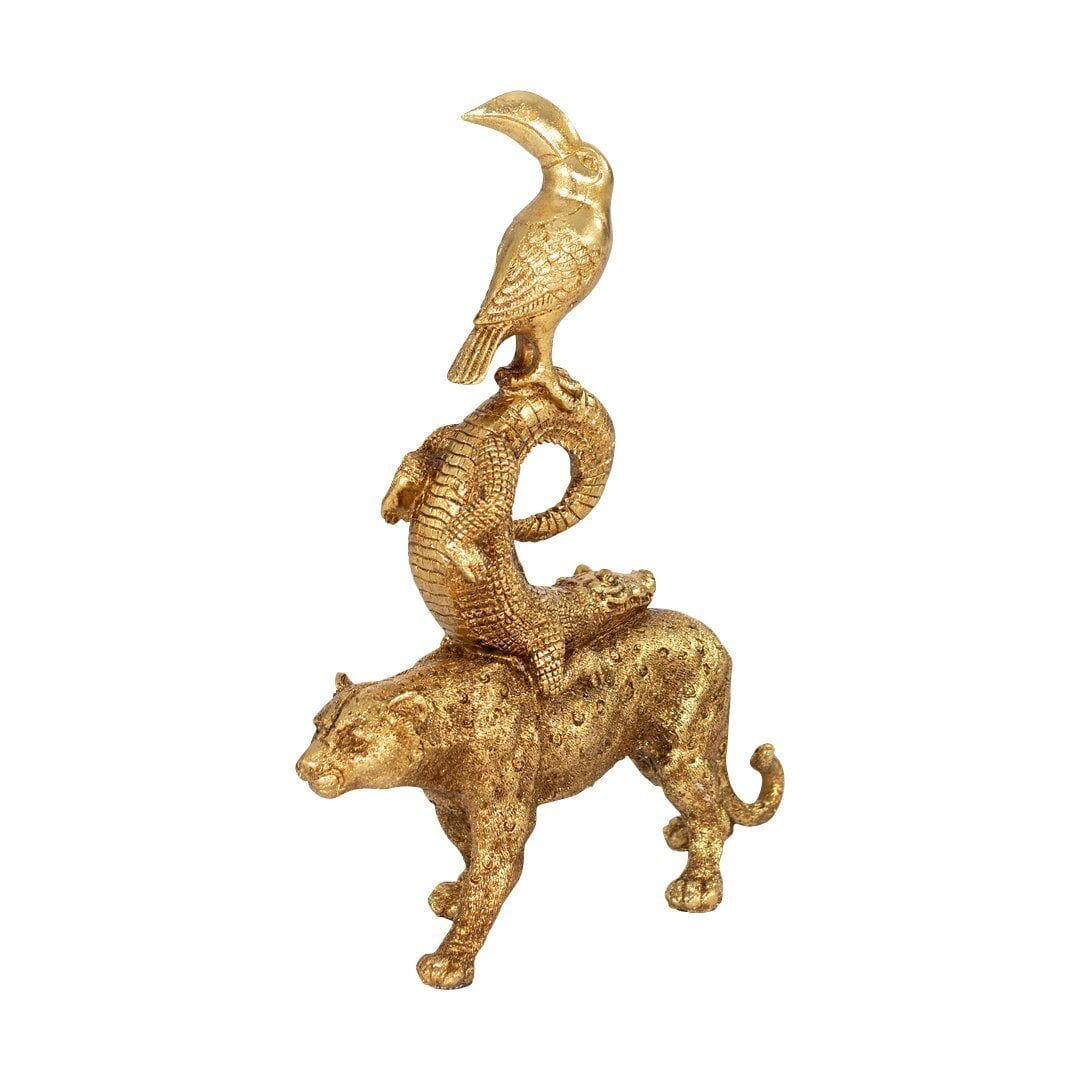 Polyresin Animal Kingdom Ornament II Ornament Leather Gallery Gold 31 x 9.5 x 39cm 