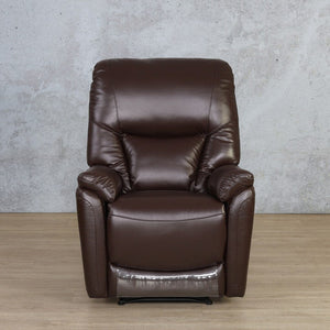 Presley 1 Seater Leather Recliner - Available on Special Order Plan Only Leather Recliner Leather Gallery Choc 