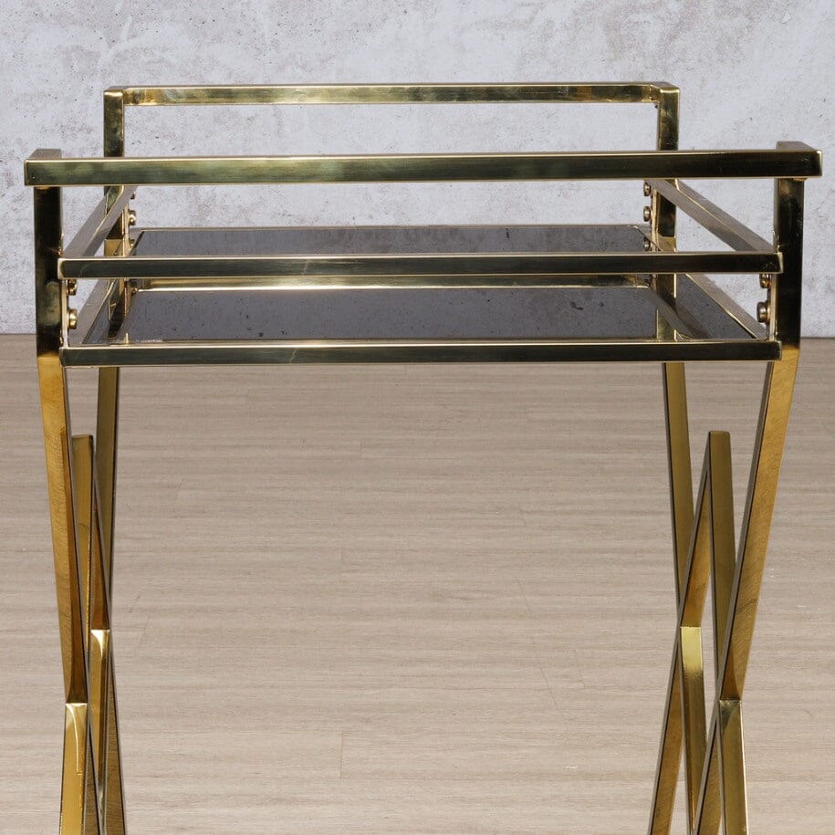 Prestige Bar Trolley - Gold Drinks Trolley Leather Gallery 