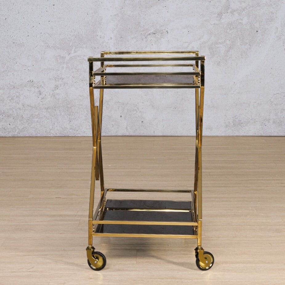 Prestige Bar Trolley - Gold Drinks Trolley Leather Gallery 