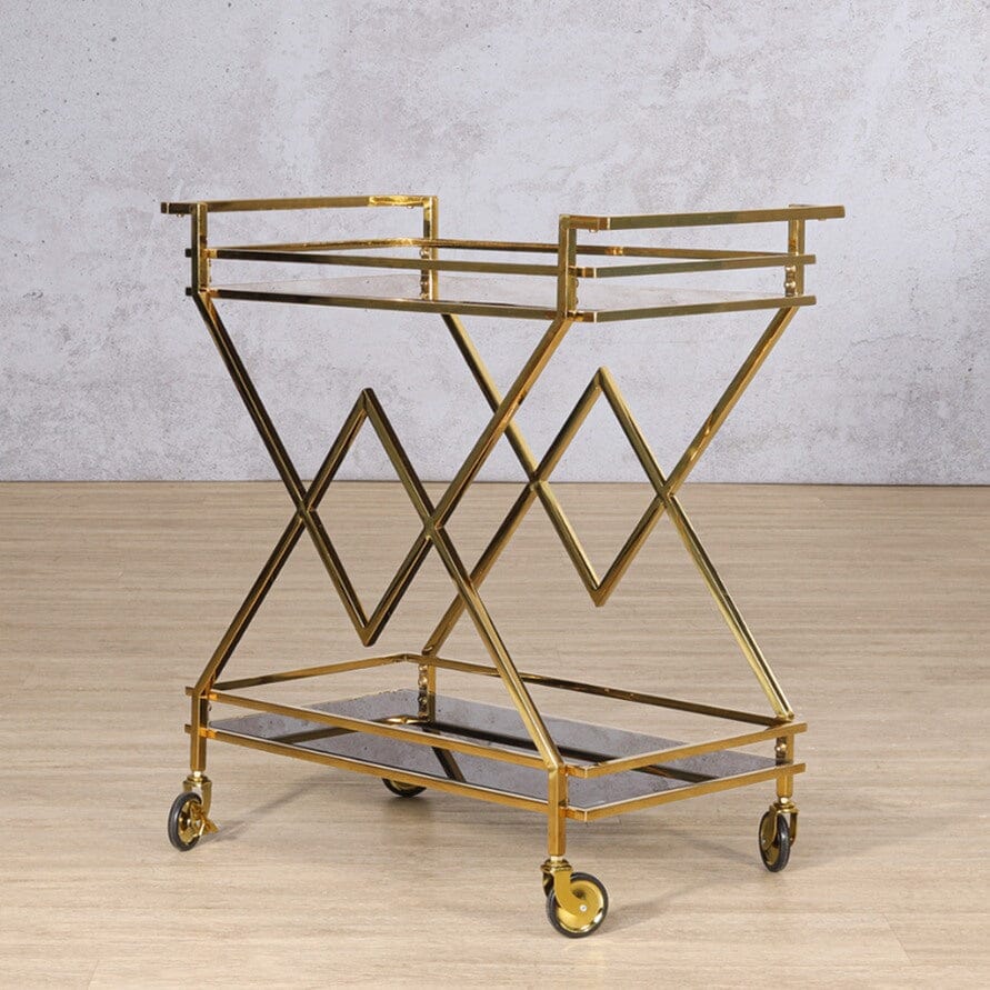 Prestige Bar Trolley - Gold Drinks Trolley Leather Gallery 