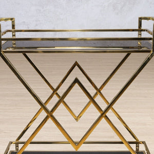 Prestige Bar Trolley - Gold Drinks Trolley Leather Gallery 