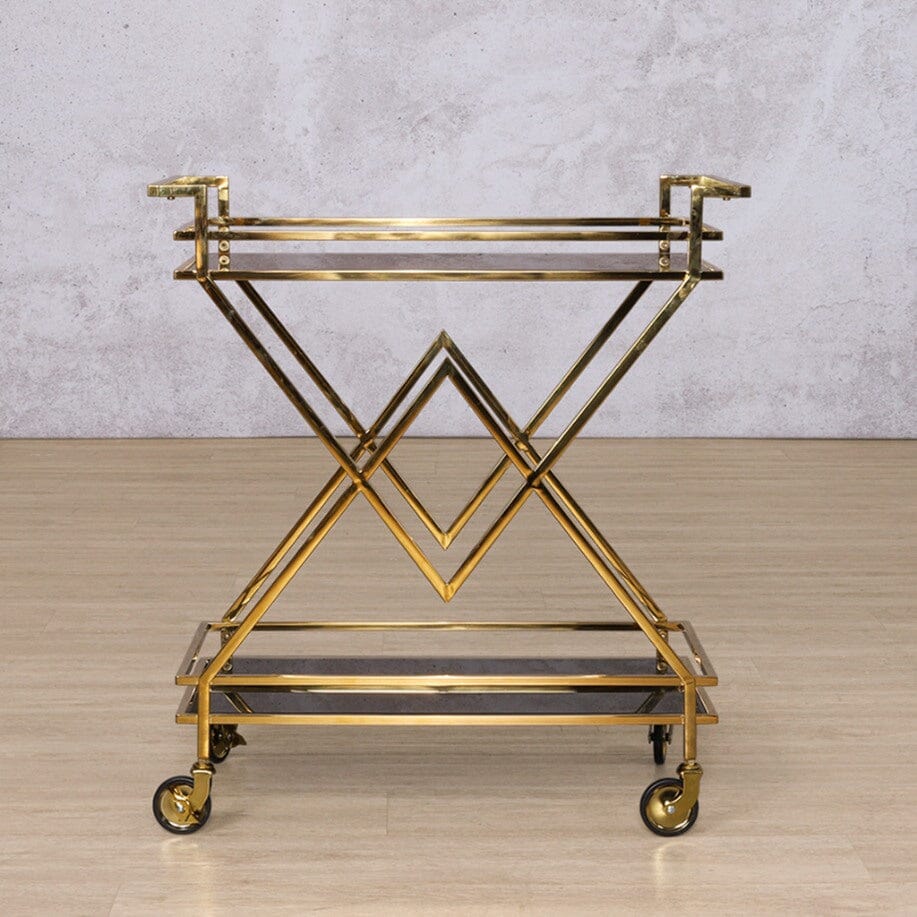 Prestige Bar Trolley - Gold Drinks Trolley Leather Gallery 