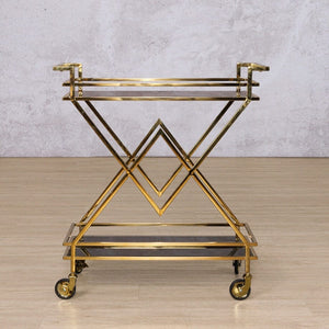 Prestige Bar Trolley - Gold Drinks Trolley Leather Gallery 