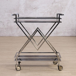 Prestige Bar Trolley - Silver Drinks Trolley Leather Gallery 