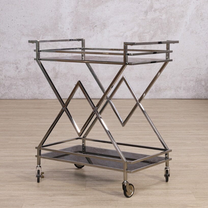 Prestige Bar Trolley - Silver Drinks Trolley Leather Gallery 