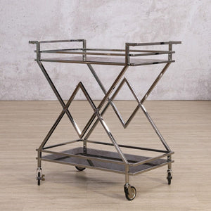 Prestige Bar Trolley - Silver Drinks Trolley Leather Gallery 