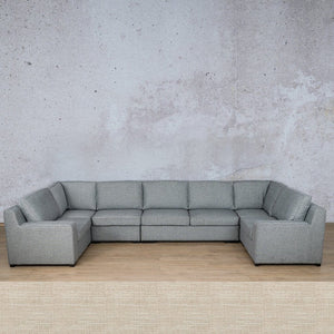Rome Fabric Modular U-Sofa Sectional Fabric Corner Suite Leather Gallery Prismatic 