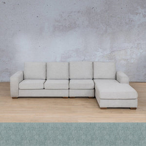 Stanford Fabric Modular Sofa Chaise - RHF Fabric Sectional Leather Gallery Quail Shell 
