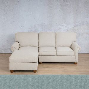 Salisbury Fabric Sofa Chaise Sectional - LHF Fabric Corner Suite Leather Gallery Quail Shell 