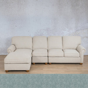 Salisbury Fabric Sofa Chaise Modular Sectional - LHF Fabric Corner Suite Leather Gallery Quail Shell 