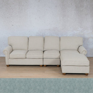 Salisbury Fabric Sofa Chaise Modular Sectional - RHF Fabric Corner Suite Leather Gallery Quail Shell 