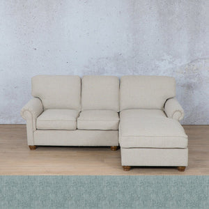 Salisbury Fabric Sofa Chaise Sectional - RHF Fabric Corner Suite Leather Gallery Quail Shell 