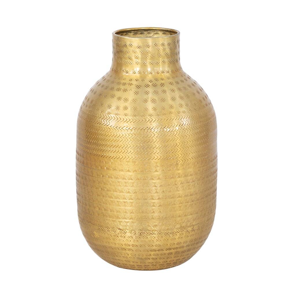 Quinn Carved Vase Vase Leather Gallery Gold 25 x 41.25cm 