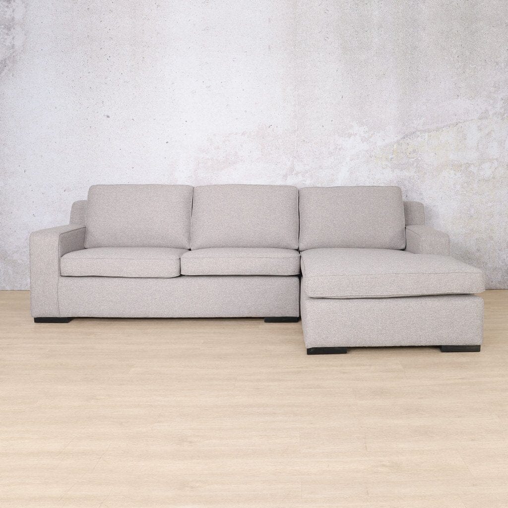 Rome Fabric Sofa Chaise Sectional - RHF Fabric Corner Suite Leather Gallery Kenya Grey 