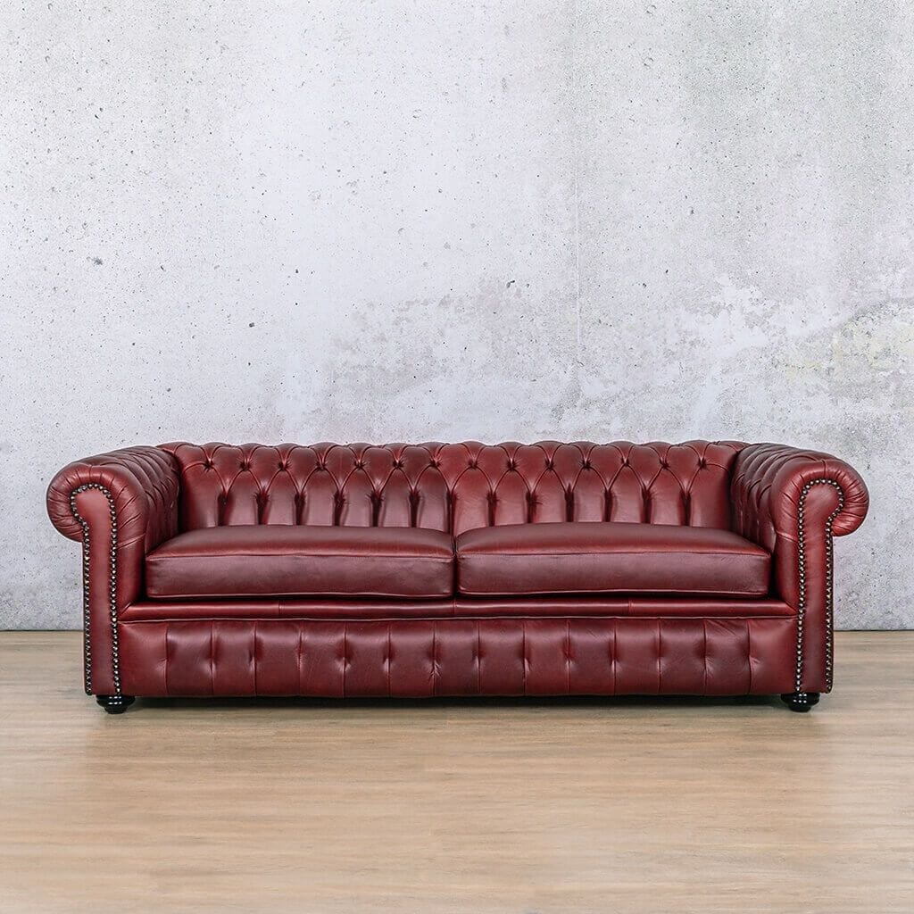 Chesterfield 3+2+1 Leather Sofa Suite Leather Sofa Leather Gallery Royal Ruby 