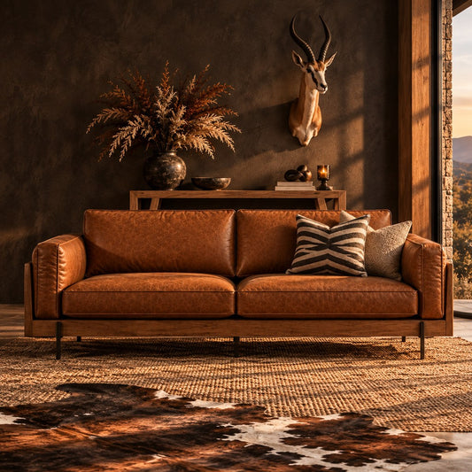 Stattera | Ravello 2 Seater Leather Couch - Vintage Cognac