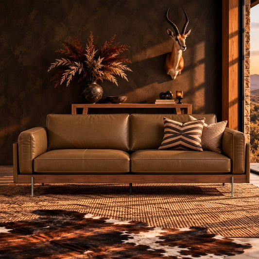 Stattera | Ravello 2 Seater Leather Couch - Vintage Cognac