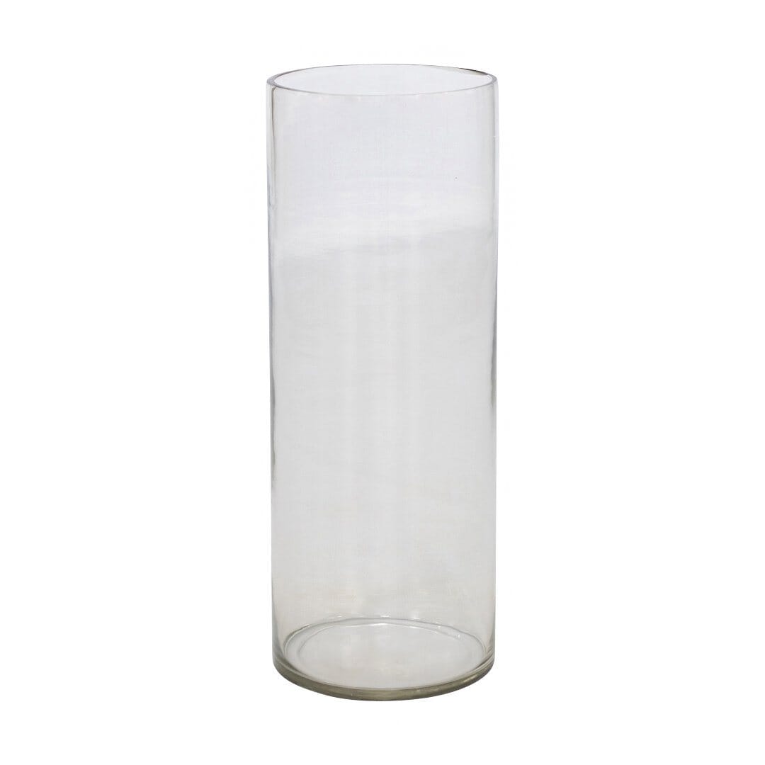 Rochelle Extra Large Glass Vase Leather Gallery Clear 50 x 19cm 