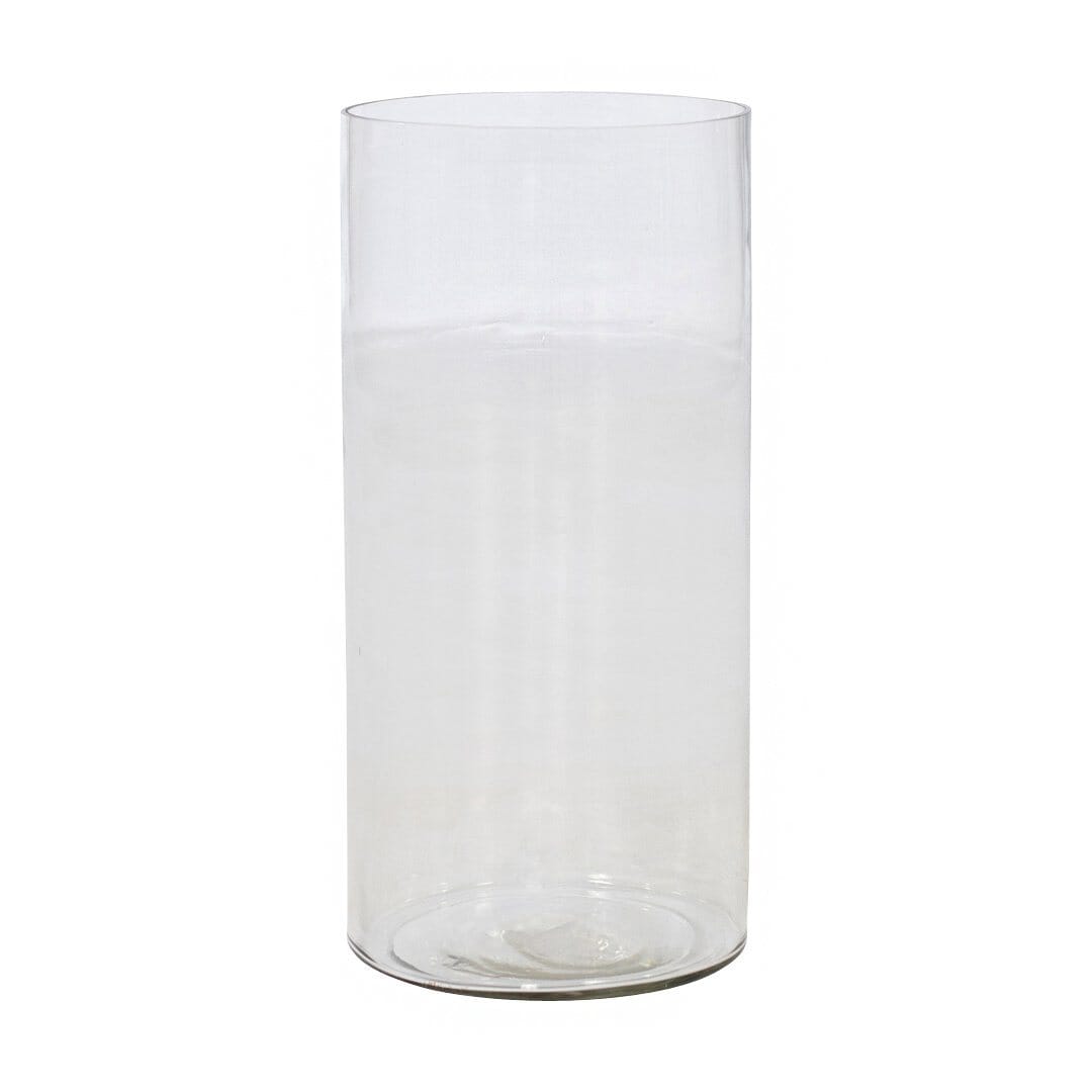 Rochelle Large Glass Vase Vase Leather Gallery Clear 40 x 19cm 