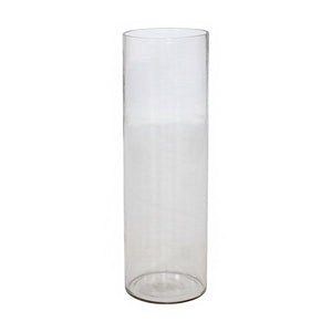 Rochelle Tall Glass Vase Leather Gallery Clear 60 x 19cm 