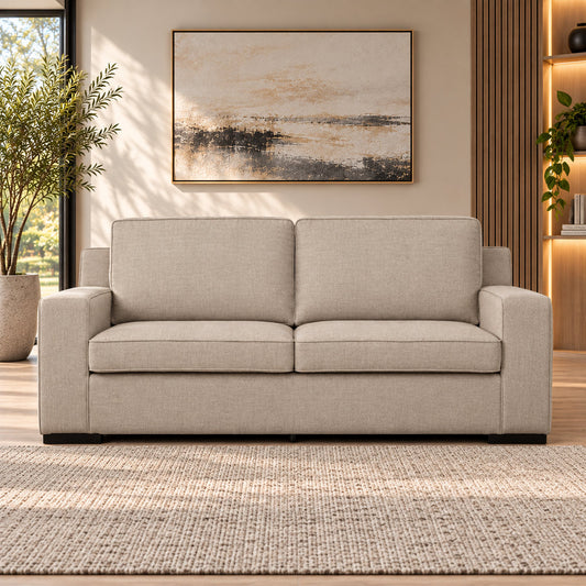 Rome Fabric 3 Seater Sofa Fabric Sofa - Kenya Sand | Fabric couches, Three seater couches, sofa couch for sale, bedroom couch