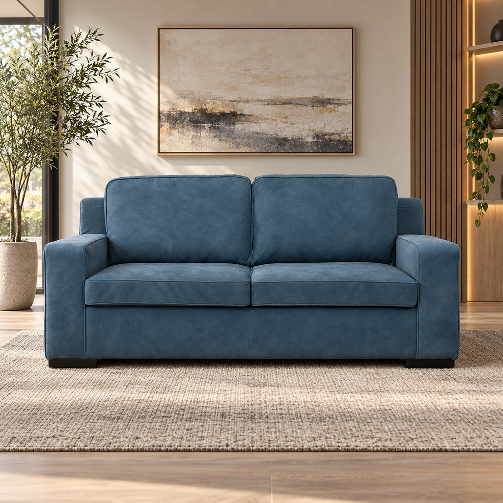 Rome 3 Seater Leather Sofa Leather Sofa Leather Gallery Flux Blue