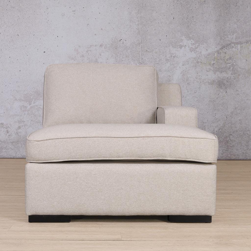 Rome Fabric Chaise RHF Fabric Sofa Leather Gallery Kenya Beige 