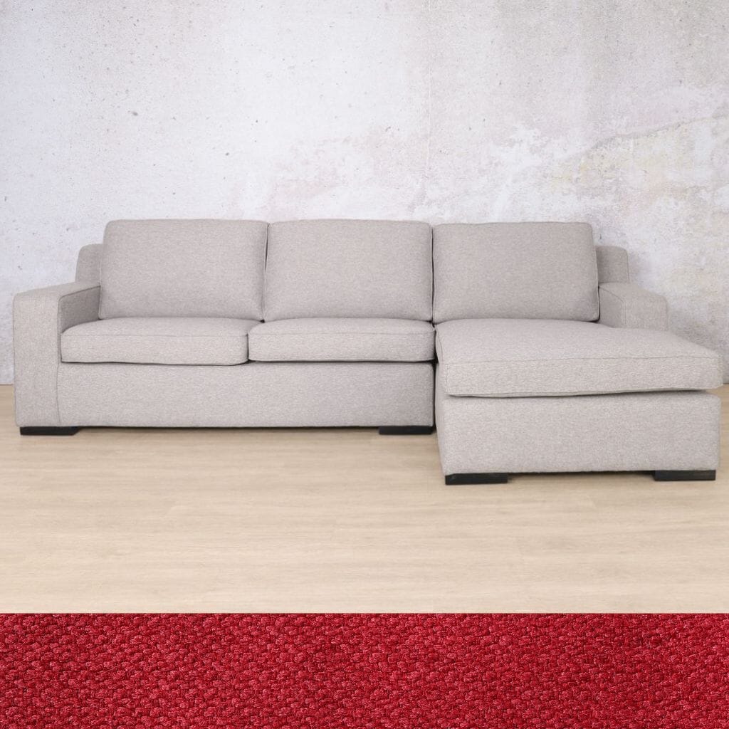 Rome Fabric Sofa Chaise Sectional - RHF Fabric Corner Suite Leather Gallery Kenya Red 