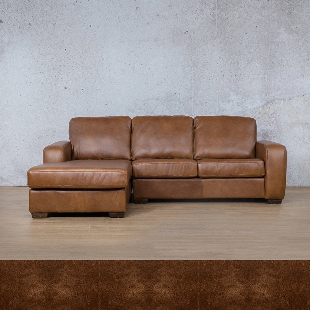 Stanford Leather Sofa Chaise - LHF Leather Sofa Leather Gallery Royal Cognac 