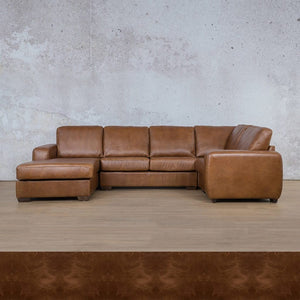 Stanford Leather U-Sofa Chaise - LHF Leather Sectional Leather Gallery Royal Cognac 