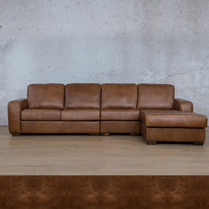 Stanford Leather Modular Sofa Chaise - RHF Fabric Sectional Leather Gallery Royal Cognac 