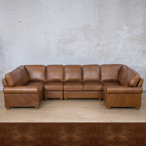 Salisbury Leather Modular U-Sofa Sectional Leather Sectional Leather Gallery Royal Cognac 