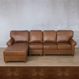 Salisbury Leather Sofa Chaise Modular Sectional - LHF Leather Sectional Leather Gallery Royal Cognac 